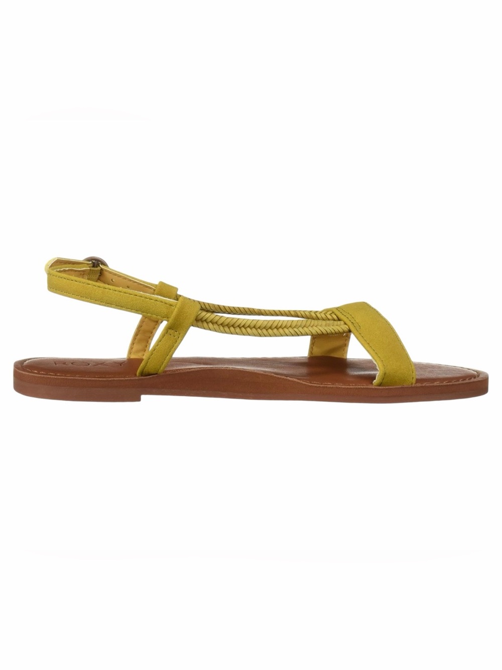 Roxy Yellow Braided Strap Leather Sandals - Picture 2 of 7